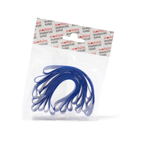 Cintas de goma de elastómeros termoplásticos app. 130 - 140 x 20 mm, blue, 500 units
