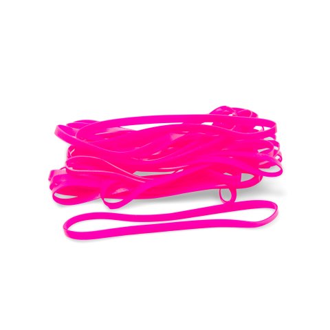 TPE rubber bands approx. 130 - 140 x 6 mm, neon pink, 20 pieces
