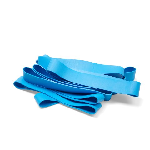 Cintas de goma de elastómeros termoplásticos aprox. 130 - 140 x 20 mm, azul claro, 10 piezas