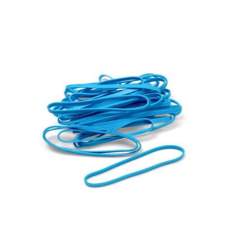 Cintas de goma de elastómeros termoplásticos aprox. 90 x 4 mm, azul claro, aprox. 500 unidades