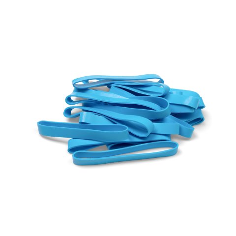 Cintas de goma de elastómeros termoplásticos aprox. 90 x 10 mm, azul claro, aprox. 500 unidades