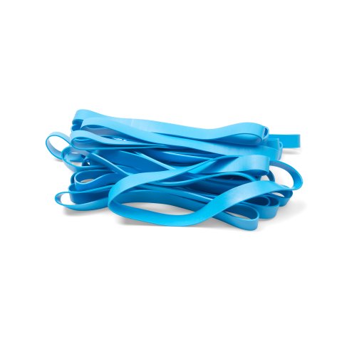 Cintas de goma de elastómeros termoplásticos aprox. 130 - 140 x 10 mm, azul claro, aprox. 500 unidades