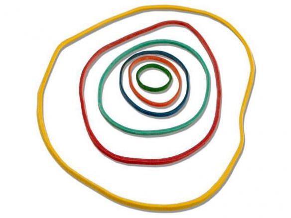 Elastici ad anello, colori e misure assortiti