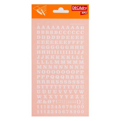 Decadry Transfer Rubbelbuchstaben Großbuchstaben u. Zahlen, 6 mm, weiß (DDB4F)