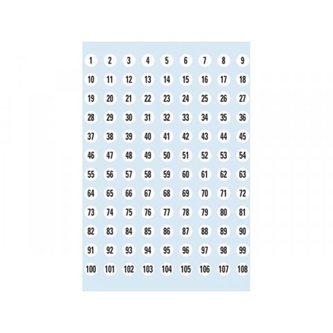 Herma Klebe-Buchstaben/Zahlen ø 8 mm, 1-540, Papier, weiß, 540 Sticker (4128)