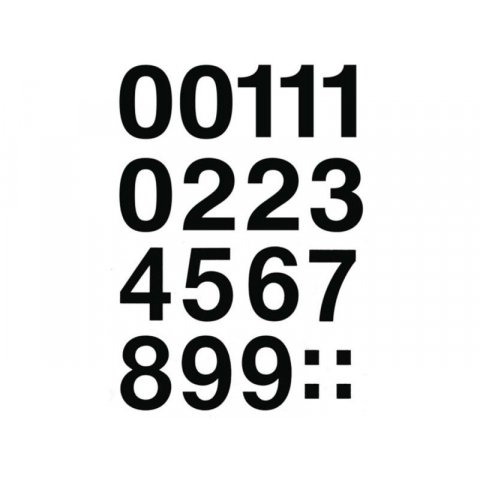 Lettere e numeri autoadesivi Herma h = 33 mm, 0-9 da foglio, nero (4189)