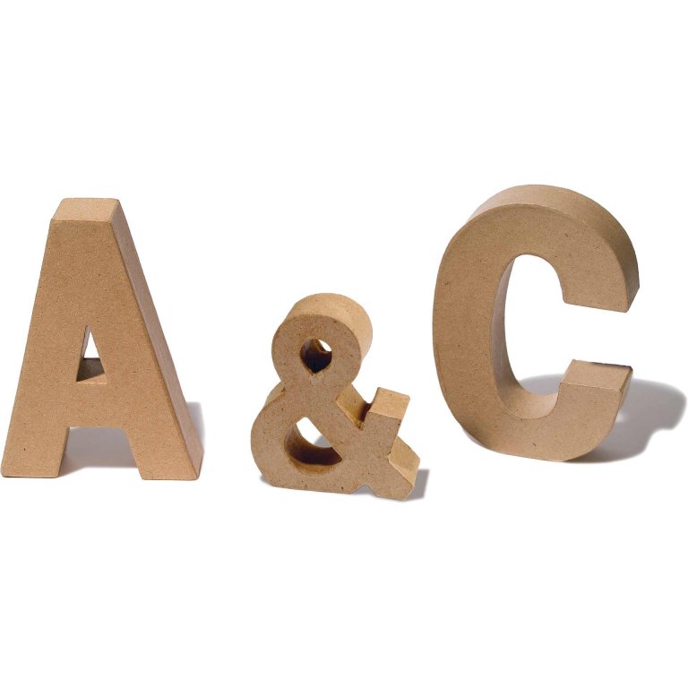 Pappmaché Buchstaben, braun