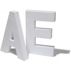 Letras de cartón, blancas