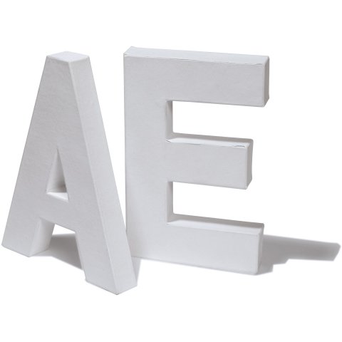 Chipboard letters, white A, h=205, w=160, th=app. 30 mm