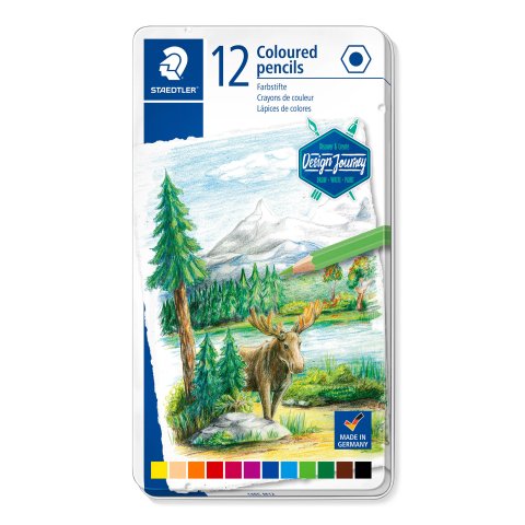 Staedtler Farbstift 146C Design Journey, Set 12 Stifte im Metalletui, farbig sortiert