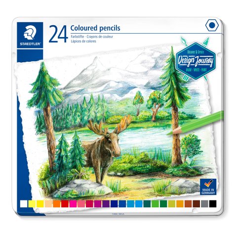 Staedtler Farbstift 146C Design Journey, Set 24 Stifte im Metalletui, farbig sortiert