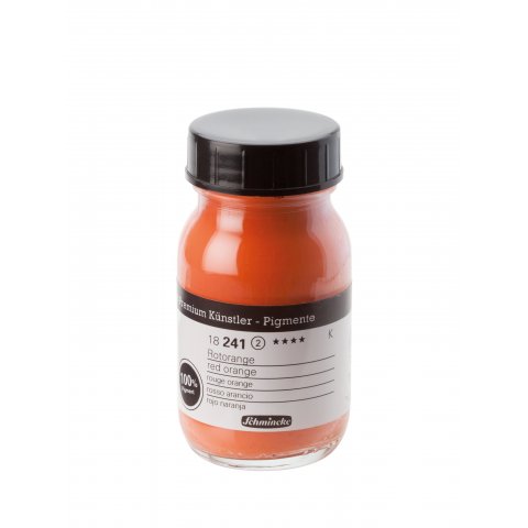 Schmincke pigmentos de pigmentos de artista Tarro de vidrio 100 ml, rojo-naranja (241)