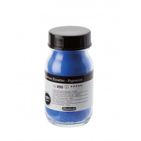 Schmincke Artist pigments Glass jar 100 ml, ultramarine blue light (490)