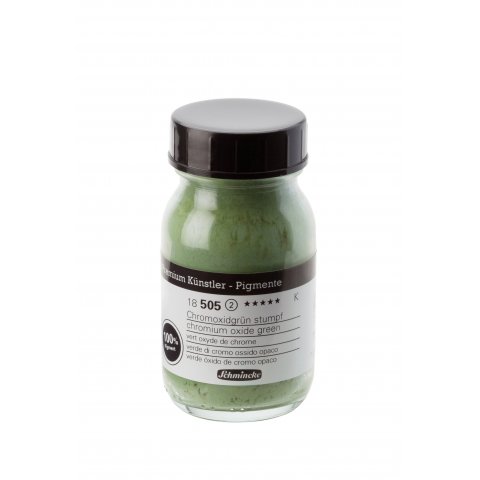 Schmincke Artist pigments Glass jar 100 ml, chrome oxide green dull (505)