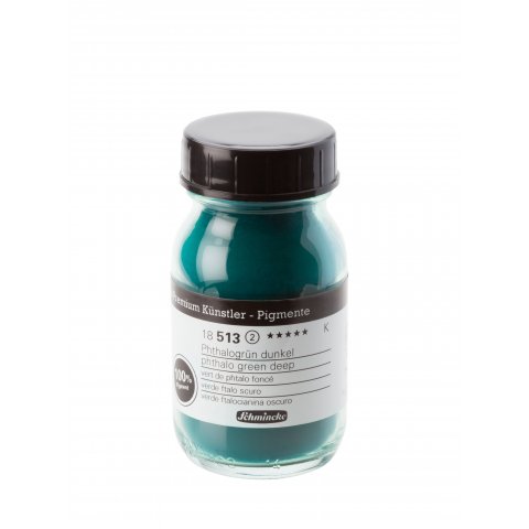 Schmincke Artist pigments Glass jar 100 ml, phthalo green dark (513)
