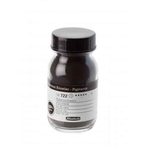 Schmincke Artist pigments Glass jar 100 ml, vine black (722)