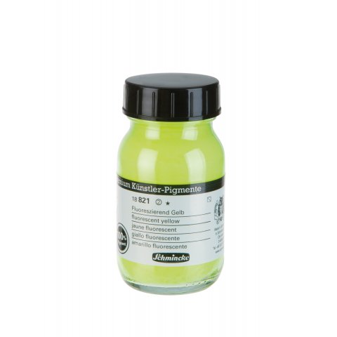 Schmincke Artist pigments Glass jar 100 ml, Fluorescent Yellow (821)