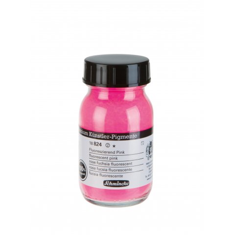 Schmincke Artist pigments Glass jar 100 ml, Fluorescent Pink (824)