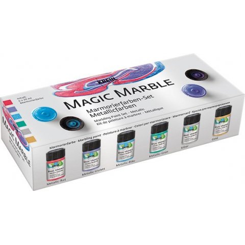 Marabu easy marble paint dip 6 x 20 ml, metallico
