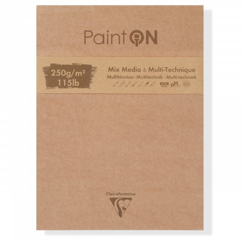 Clairefontaine Paint'ON Mix Mixed Media pad 250 g/m², 229 x 305 mm, mix/5 types, 50 sheets