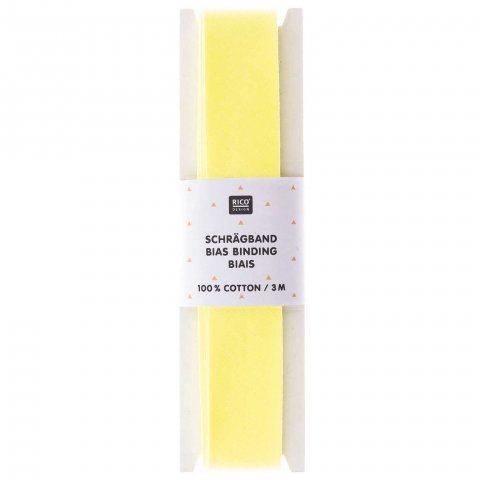 Baumwolle Schrägband 40/20 mm gefalzt, l = 3 m, CO, neon gelb