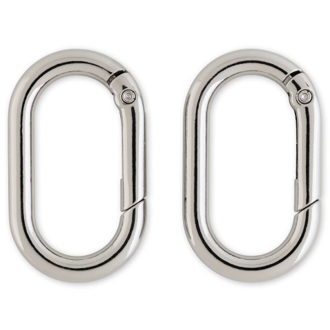 DIY Karabiner 2 Stück, 4,1 x 2,5 cm, Stahl, silber