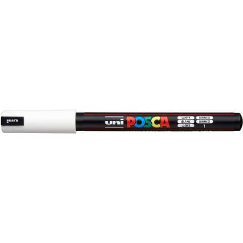 Uni Posca Marker PC-1MR metallgefasste, feine Spitze, weiß