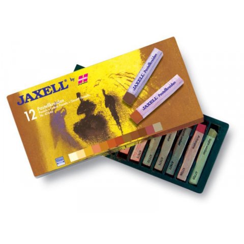 Pastello Jaxell, set Set di 12 in scatola di cartone, tonalità marroni