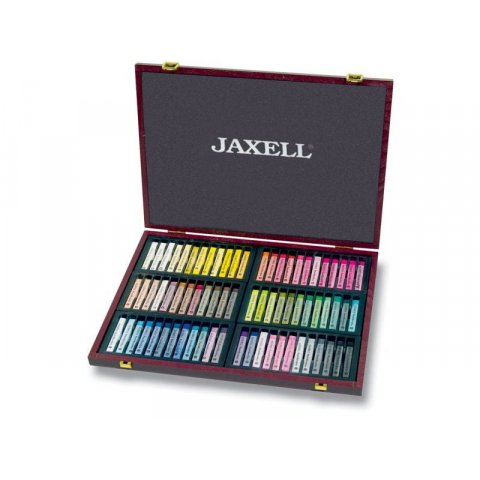 Pastel chalk Jaxell, set wooden case with 72 crayons