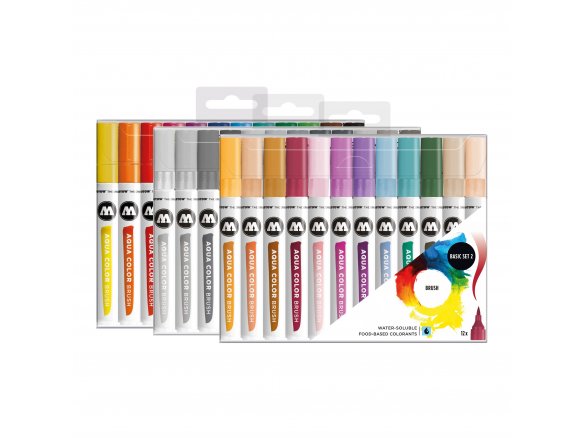 Molotow Aqua Color Brush Marker, 12er-Set