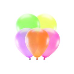 Luftballons ø 25 cm, 5 Stück, Mix neon