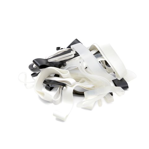 TPE rubber bands mixpack black and white, various colors and sizes, 45pcs.