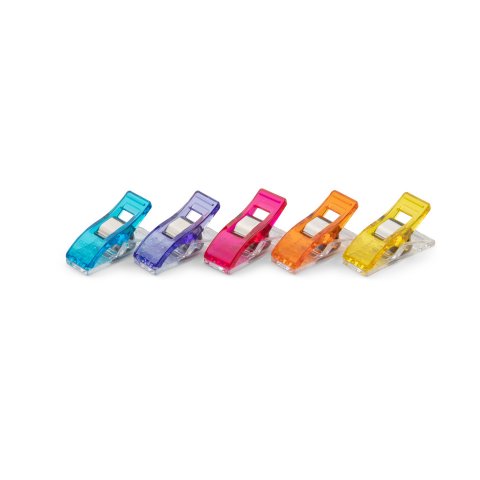 Clover Wonder Clips (sewing/quilting) Standard w = 10 mm, 10 pieces, colour sorted, PC