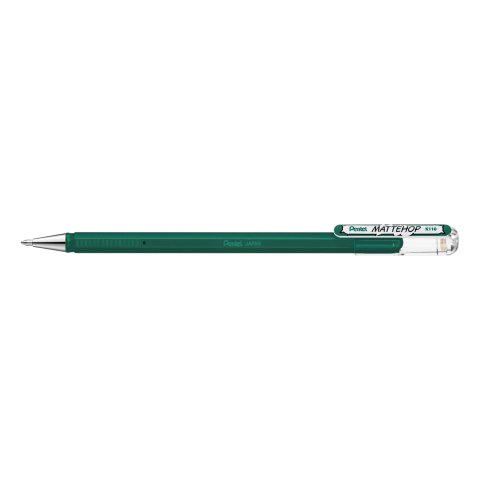 Pentel Gel-Tintenroller Mattehop Stift 1 mm (Strichstärke 0,5 mm), dunkelgrün