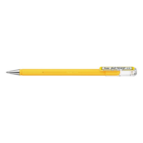 Pentel Gel-Tintenroller Mattehop Stift 1 mm (Strichstärke 0,5 mm), gelb