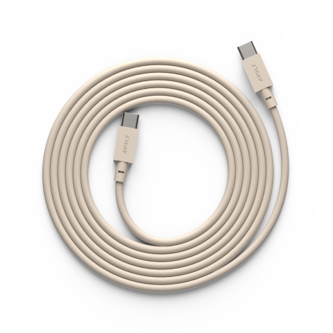 Avolt Cable de carga Cable 1, USB-C a USB-C 2 m, máx. 60 W, cable de silicona, beige
