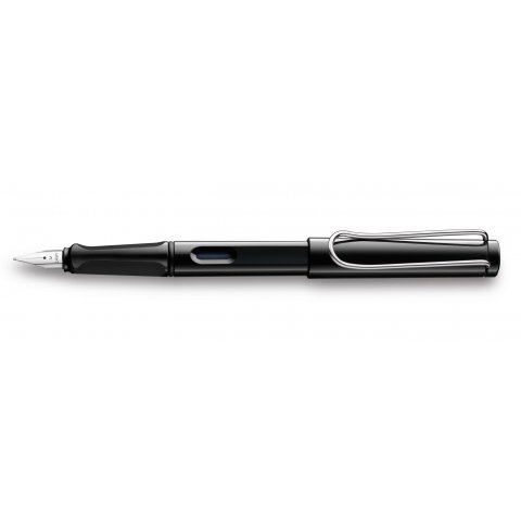 Lamy fountain pen, safari plastic, black, glossy (model 19)