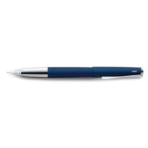 Lamy fountain pen, studio stainless steel, blue, matte (model 67)