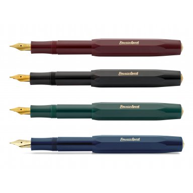 Kaweco BRASS SPORT Fountain Pen I Exclusive Brass Fountain Pen for Ink  Cartridges Including Retro Metal Box I Fountain Pen 13 cm I Nib: F (Fine)