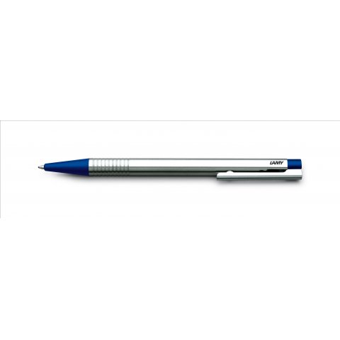 Lamy ballpoint pen, logo stainl. steel, matte, blue, blue refill(model 205)