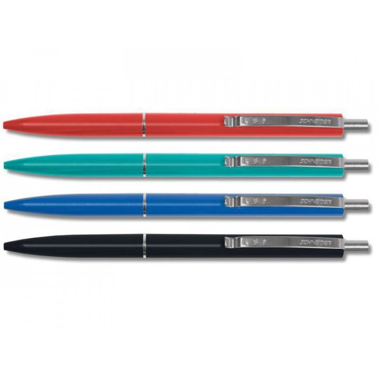 Single Schneider K-15 Ballpoint Pen Medium Blue Ink Green Or Black Body 