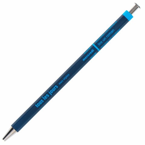 Mark's Tous les Jours ballpoint pen navy blue barrel, black font color