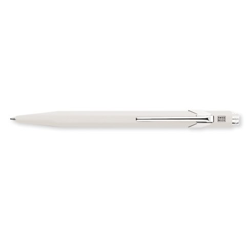 Caran d'Ache Kugelschreiber 849 Stift, weißer Schaft, mit Metalletui