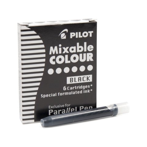 Cartucho de tinta de lápiz paralelo piloto Color mezclable 6 unidades, negro (IC-P3-S6 001)