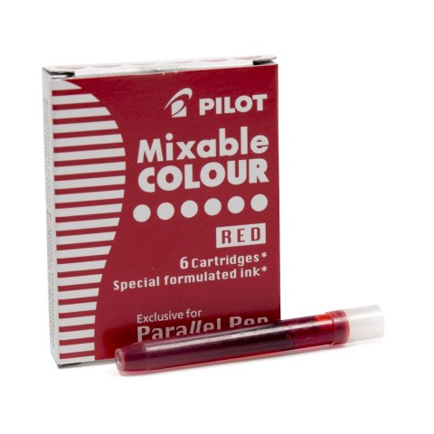 Cartucho de tinta de lápiz paralelo piloto Color mezclable 6 unidades, rojo (IC-P3-S6 002)