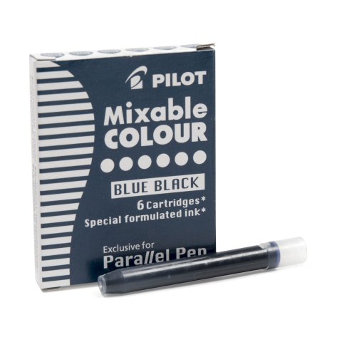 Cartucho de tinta de lápiz paralelo piloto Color mezclable 6 unidades, azul-negro (IC-P3-S6 026)