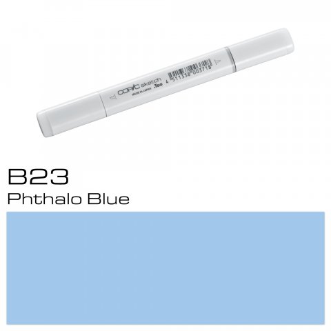 Copic Sketch pen, phthalo blue, B-23