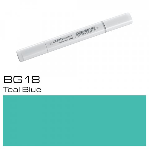 Copic Sketch pen, teal blue, BG-18