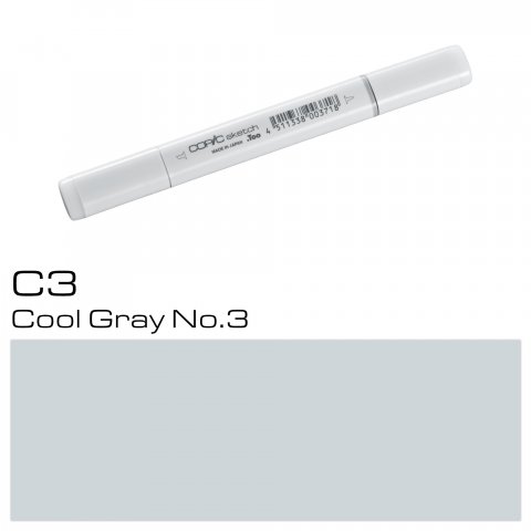 Copic Sketch pen, cool grey, C-3