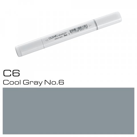 Copic Sketch pen, cool grey, C-6